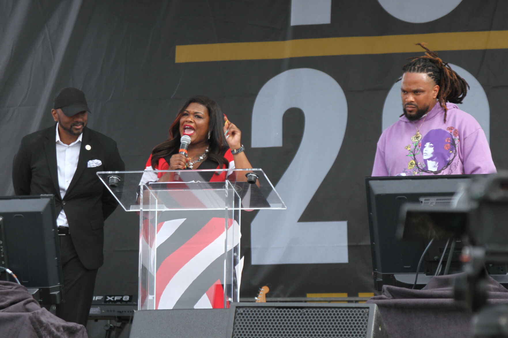 Damario Solomon-Simmons, Cori Bush and Brandan "B-mike" Odums